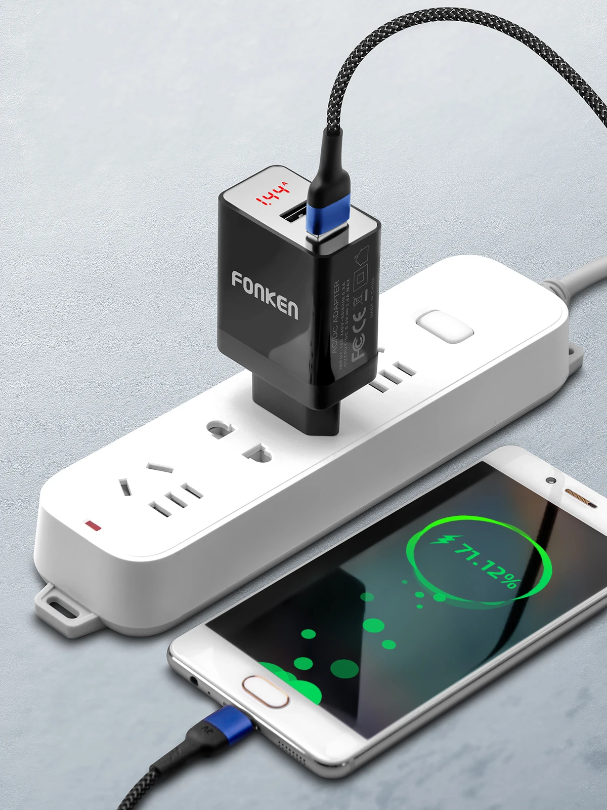 FONKEN Адаптер зарядного устройства с двойным USB светодиодный Быстрая зарядка для телефона планшета USB настенный адаптер 2 порта мобильного телефона зарядное устройство для путешествий s