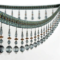 4 meter crystal bead tassel curtain home decor pendant fringe trim lace diy decoration curtain sofa tablecloth accessory