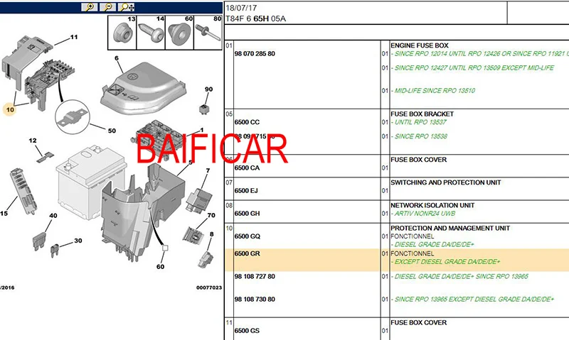 Baificar подлинный предохранитель BPGA коробка 6500GR модуль защиты батареи для peugeot 308 308CC 3008 RCZ Citroen C4 Grand Picasso