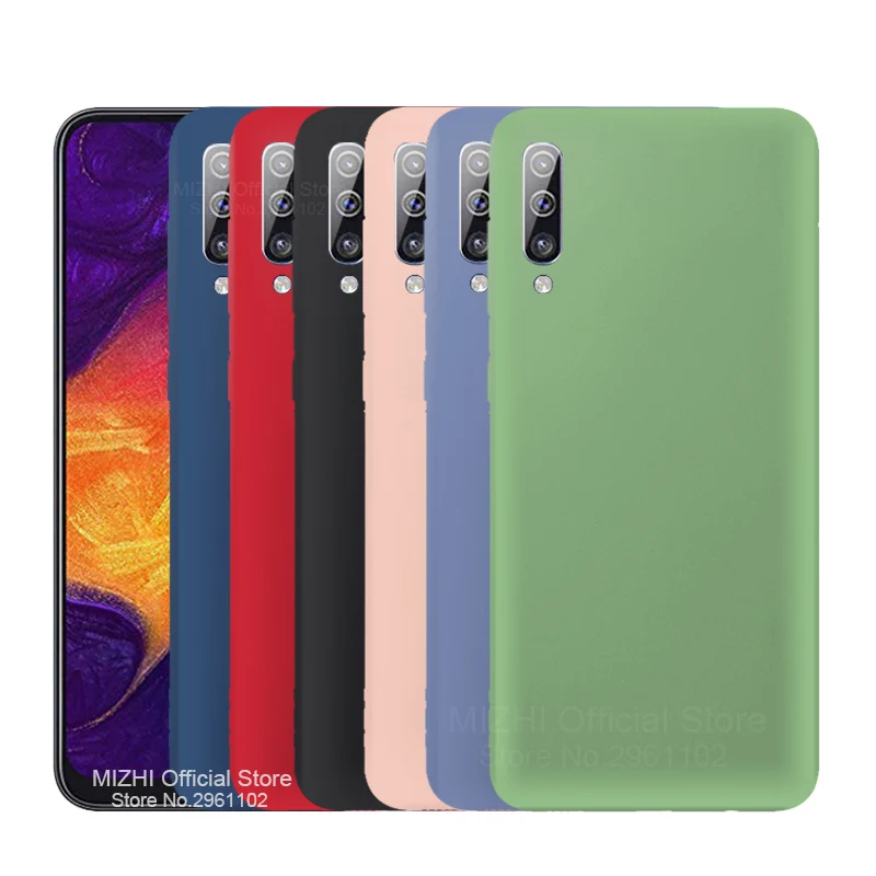 Чехол для Samsung Galaxy A50 жидкий силиконовый резиновый мягкий чехол A30 чехлы телефонов