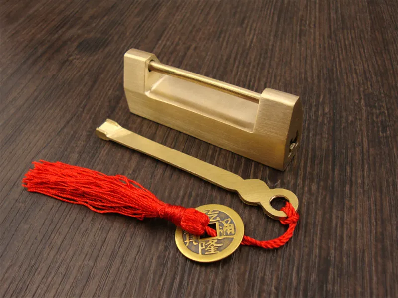 MAXMIX китайский стиль Античный медный замок старомодный ретро гладкая древняя