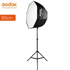 Зонт Godox для фотостудии 80 см, 31,5 дюйма, переносной восьмиугольный, зонт для вспышки Speedlite, софтбокс, светоотражатель + штатив 2 м