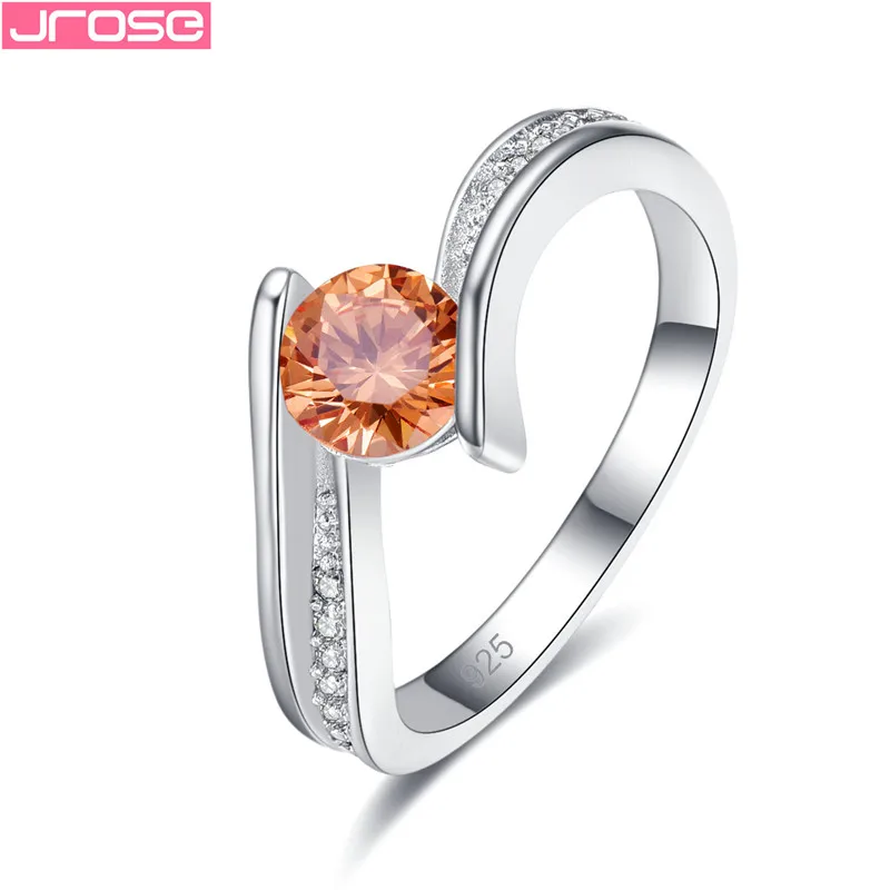 JROSE Новый Обычный дизайн Φ 925 ювелирные изделия Женское кольцо цвета шампанского