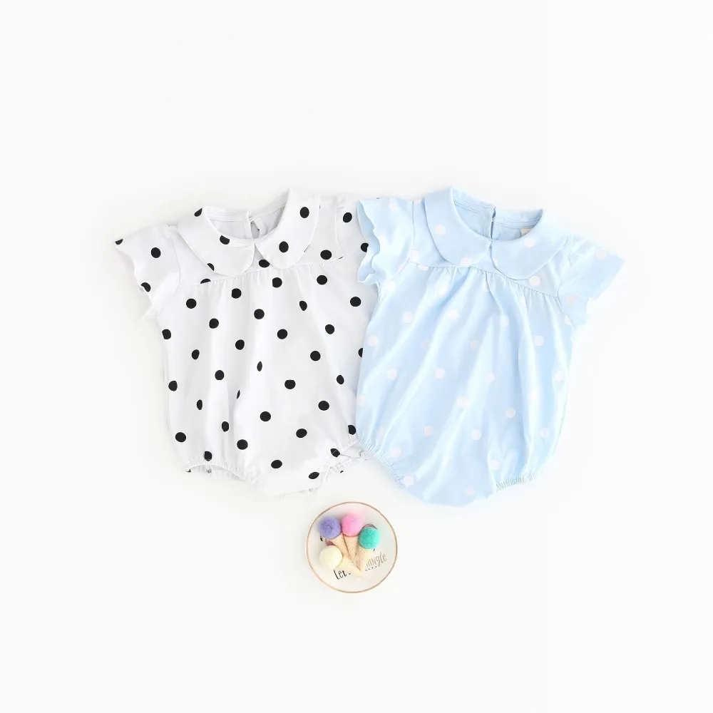 Baby Girl Lovely Polka Dot Dress Children Doll Collar Romper Summer Outfit Clothes New Cotton Jumpsuit Kids Girl Short Shirt