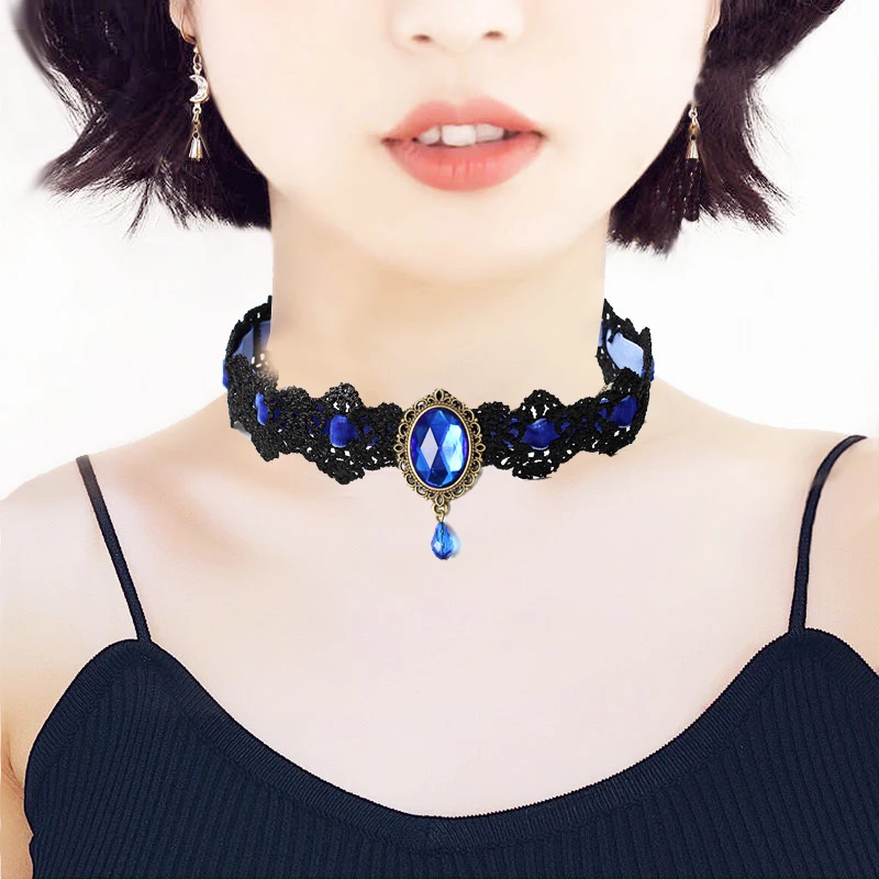 Платье принцессы вампира украшение готическое кружевное ожерелье-чокер