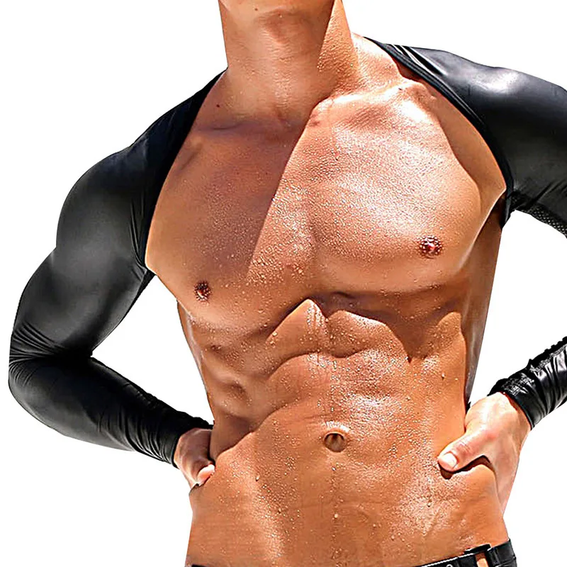 Мужской латексный костюм DS для ночных клубов эротический купальник с длинным