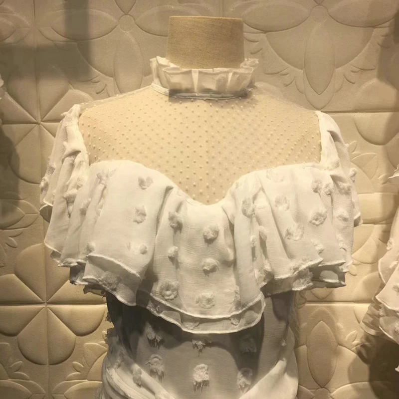 TWOTWINSTYLE Лоскутные кружевные рубашки блузка для женщин стоячий воротник без рукавов бандаж оборки Топы женские летние корейская мода