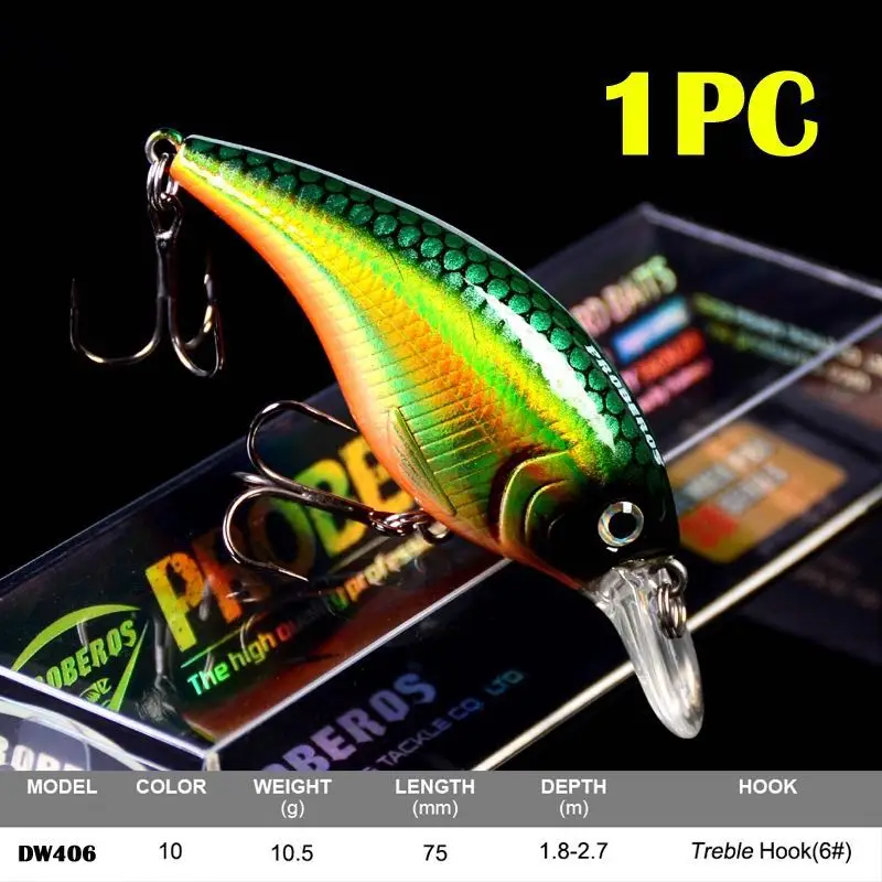 1 шт. Рыболовная Приманка Crankbait 7 5 см 10 г Topwater Balancer приманка с толстой рукояткой