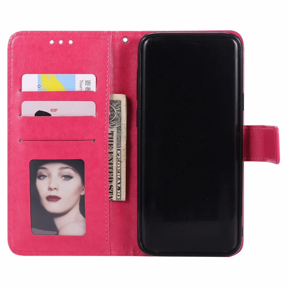 Чехол книжка zeallion для самсунга S3 S4 S5 mini S6 S7 Edge S8 S9 Plus из тисненой кожи с цветком и