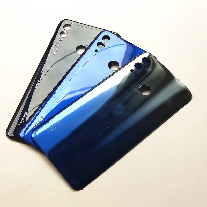 Чехол для huawei Honor 10 lite на заднюю панель со стеклянной панелью, задняя крышка для батареи, запасная дверь, клейкая наклейка и логотип