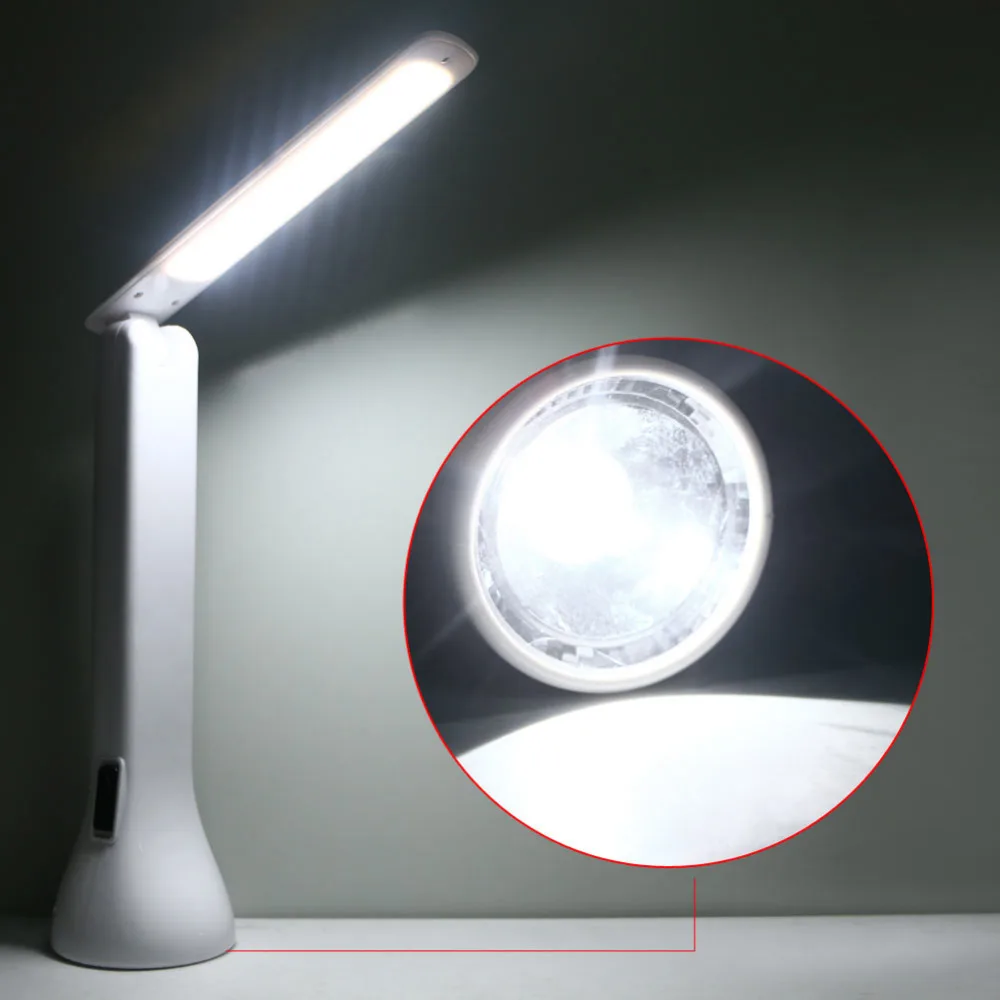 

NEW White Diffuser Design Foldable 2in1 Powerful LED Flashlight Table Desk Reading Light Lamp Torch US plug Indoor/Outdoor