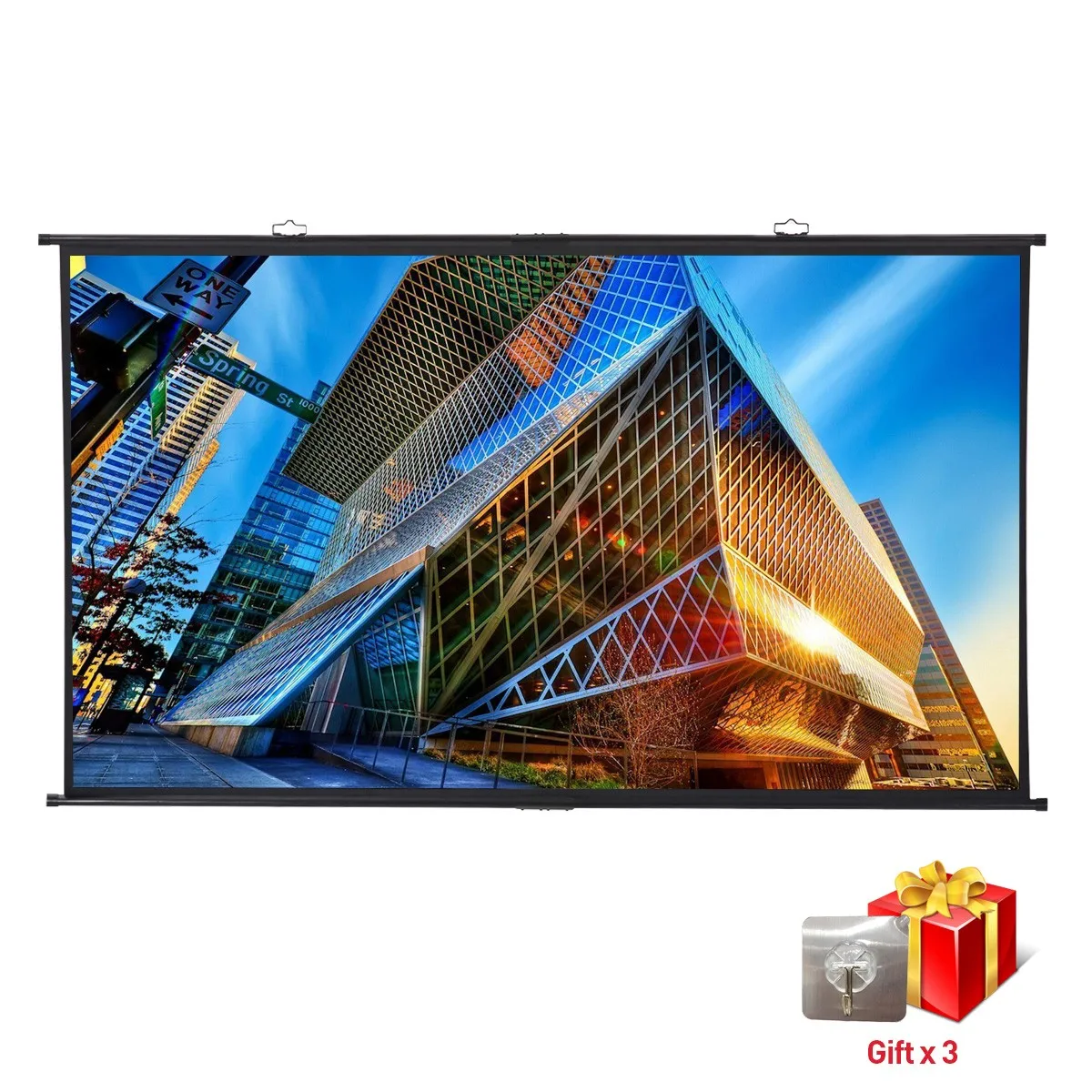 Excelvan 10" проекционный экран Диагональ 16:9 1,1 усиление 160 градусов портативный настенный Подвесной для 4K HD фильмов проектор экран