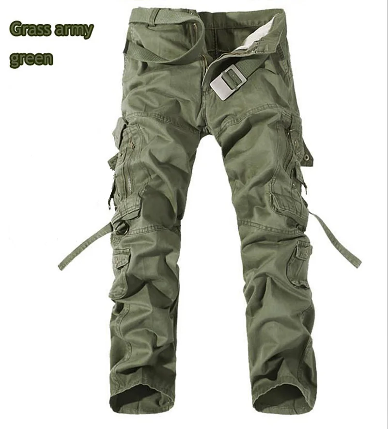 

Брюки-карго мужские свободного покроя, тактические брюки в полную длину, стиль комбинезон с несколькими карманами, вареные хлопковые повсе...