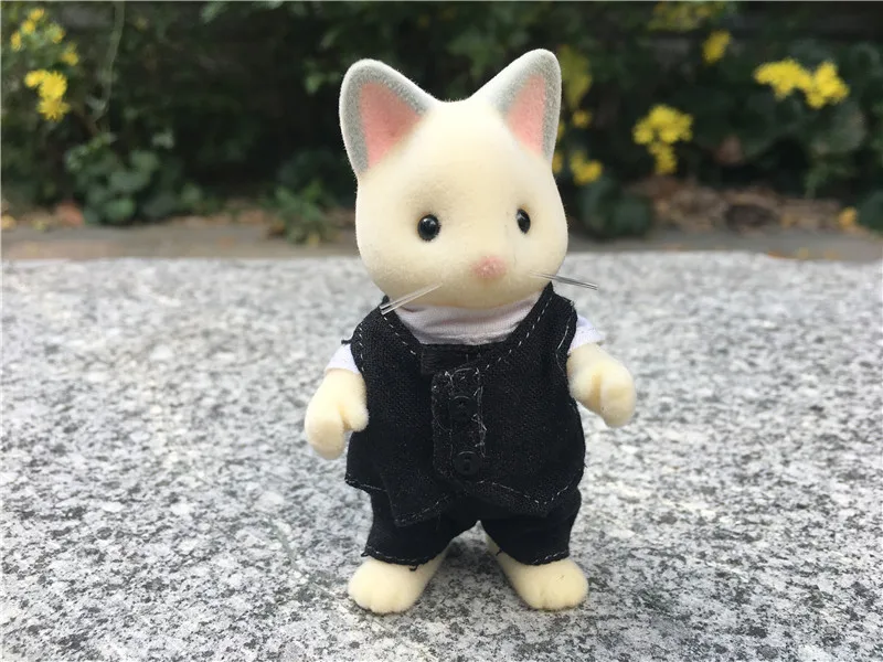 Geniune Sylvanian Families кукольный домик, игровой набор, Шелковый Кот и посуда, набор, фигурка, Новинка