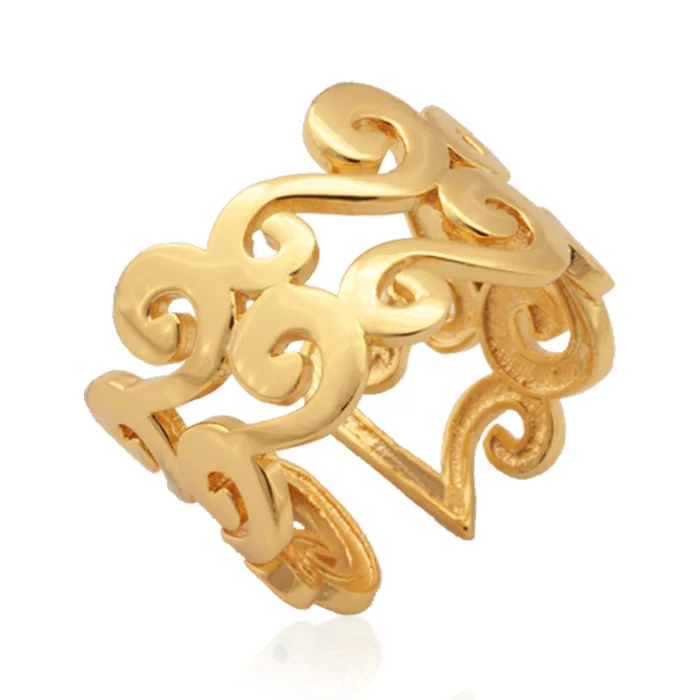 Романтическое кольцо-прокрутка золотого цвета с регулируемым размером модные