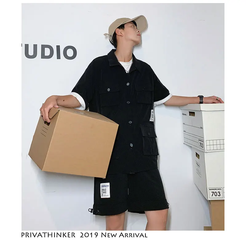 Privathinker Для мужчин Харадзюку уличная одежда спортивный костюм карго 2019 летние