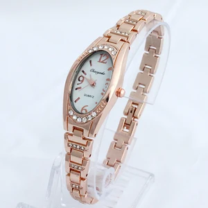 Hot Popular Casual Lady Women's Fashion Watches Girl Rose Gold Stainless Steel Watch Bracelet Luxury Dress Quartz Wristwatch O80