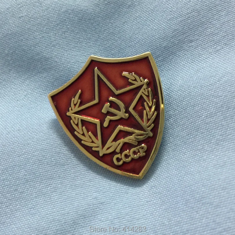 Эмалированная брошь и булавка в стиле милитари советский ссср красная звезда