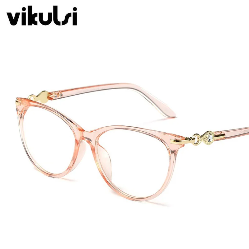 Модные брендовые женские простые очки «кошачий глаз», женские прозрачные очки, оптические очки, оправа, алмазные очки для женщин, ультралегкие