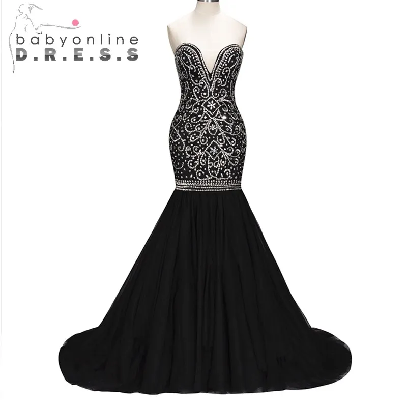 Robe De Soiree Longue Сексуальная шея возлюбленной платья выпускного вечера роскошный