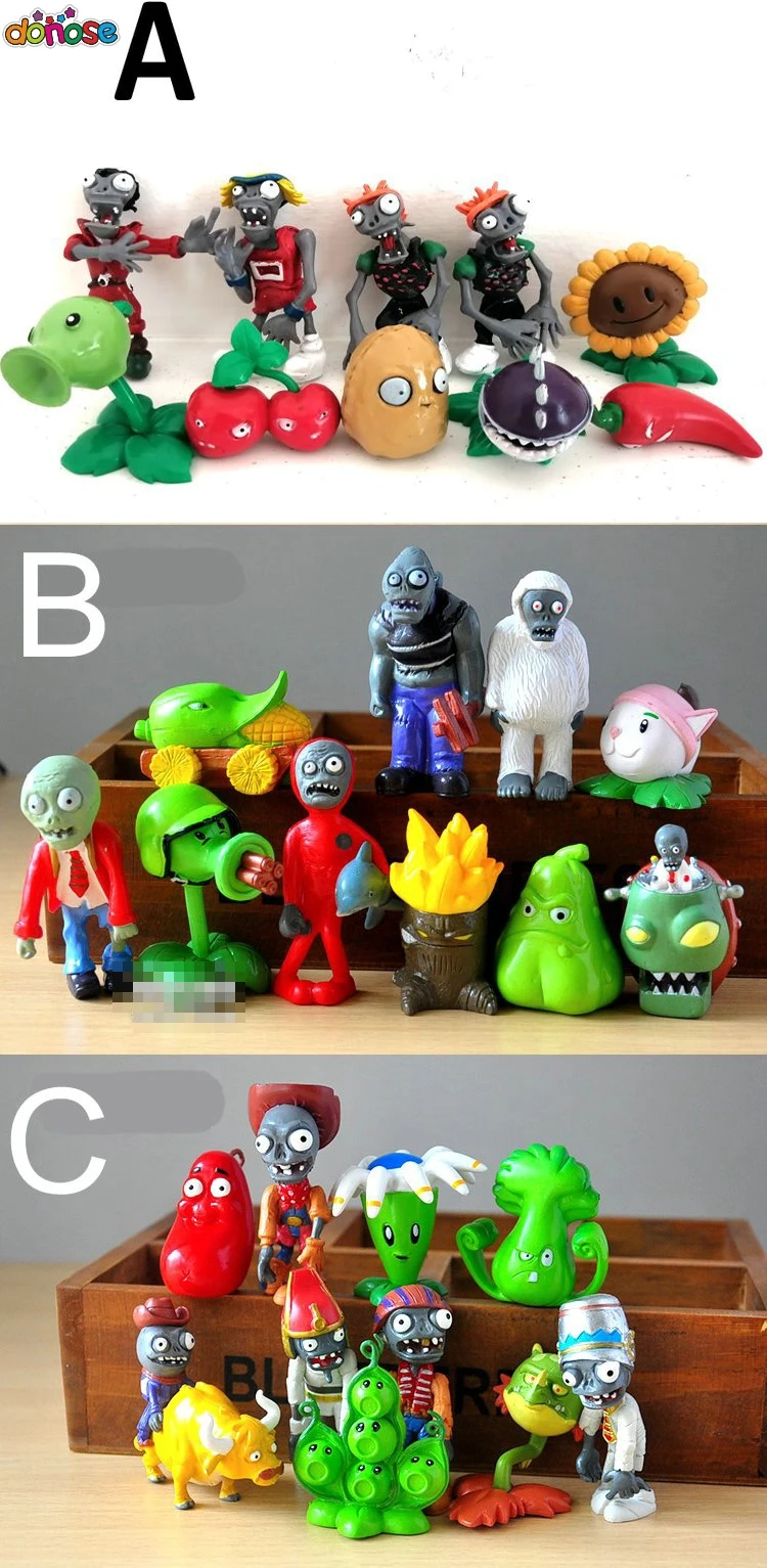 Plants vs Zombies фигурки 2 5 6 см PVZ 40 шт./компл. Коллекционные игрушки подарки Растения +