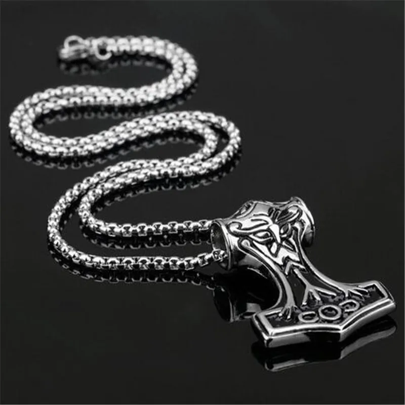 

Huge Hammer Scandinavian Pendant Norse Jewelry with stainless steel chain