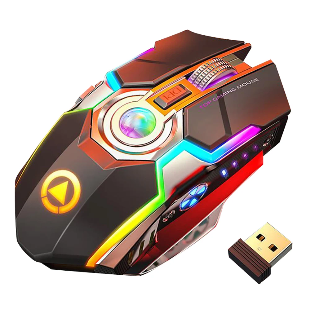 Беспроводная игровая мышь перезаряжаемая игровая мышь Бесшумная эргономичная 7 клавиш RGB с подсветкой 1600 dpi мышь для ноутбука Pro Gamer мышь игровая мышь мышка мышь беспроводная беспроводная мышь мышь игровая компь