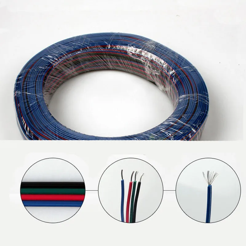 BLYN 100 м 4 Pin коробка передач с плоский кабель разъем провода 22AWG чистый Медь