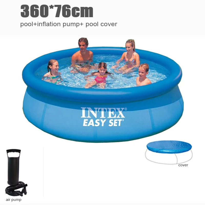 SET D 366*76 см, Гигантский Размер, голубой надувной бассейн, семейный бассейн для взрослых детей, утолщенный летний водный бассейн B33004 - Цвет: SET D