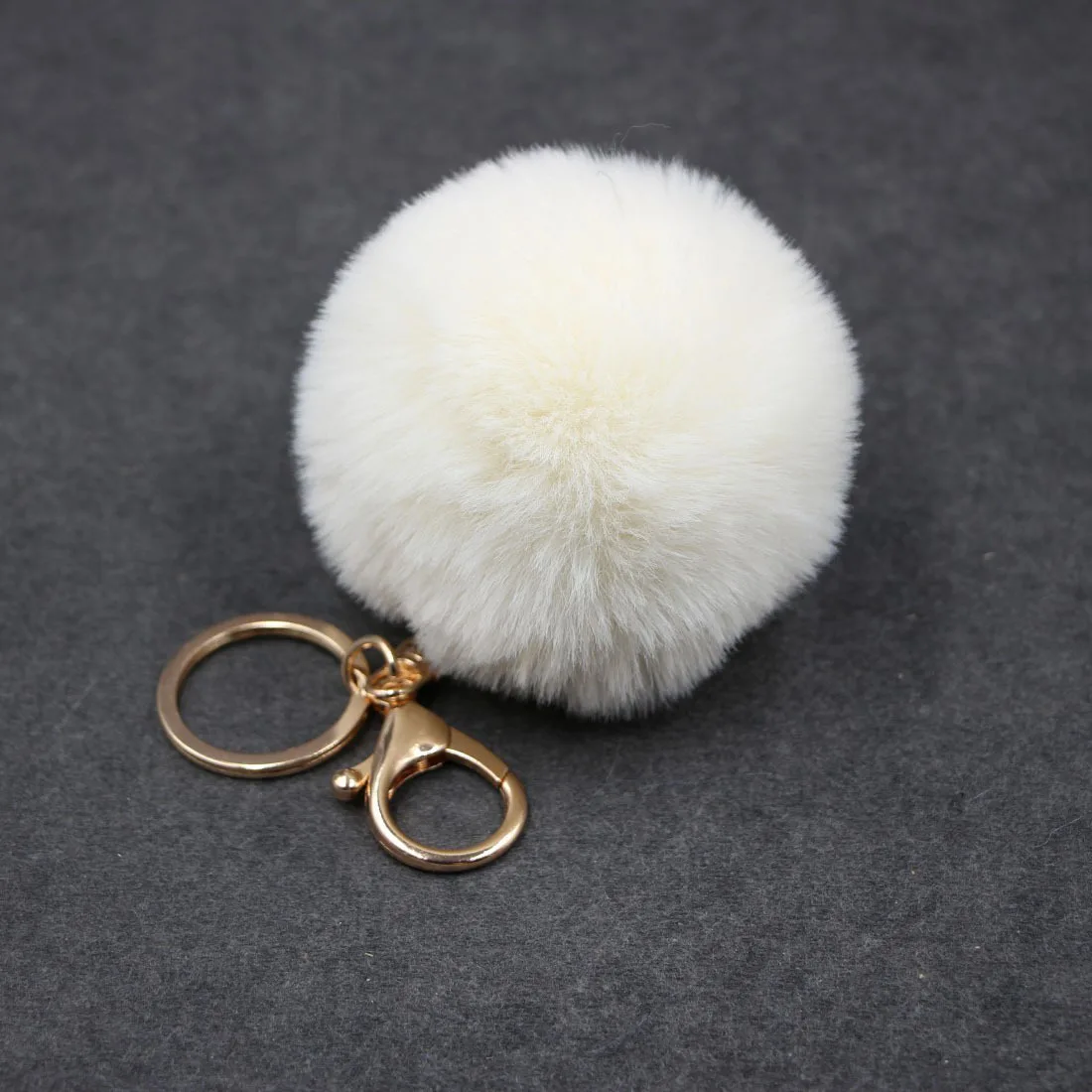 Porte Clef 8CM Rabbit Fur Keychain Backpack Bag Ball Trinkets Pom Car Keyring Pendant Handbag Buckle Charms Bunny Key Chains | Украшения и - Фото №1