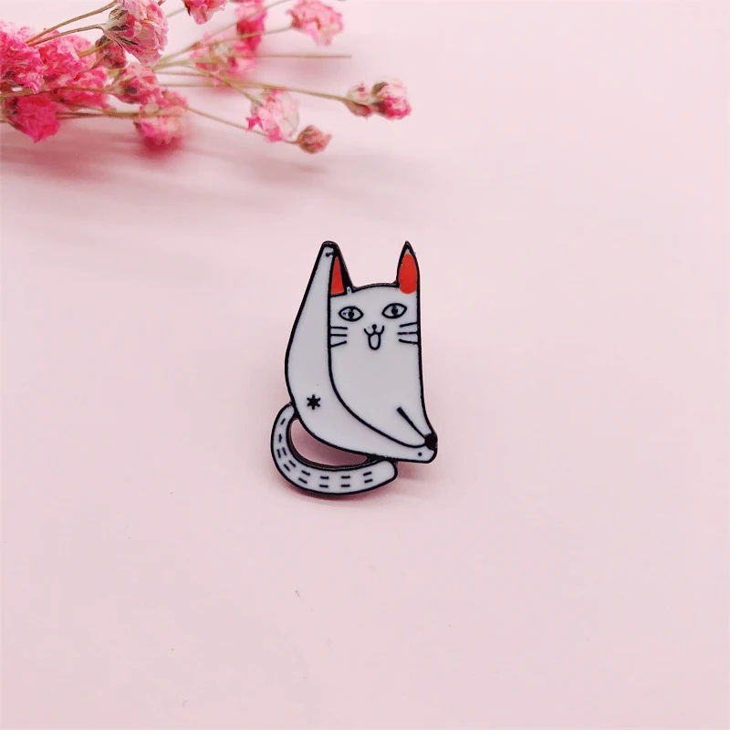 Мультяшное забавное животное кошка эмалированная булавка из сплава милая kawaii