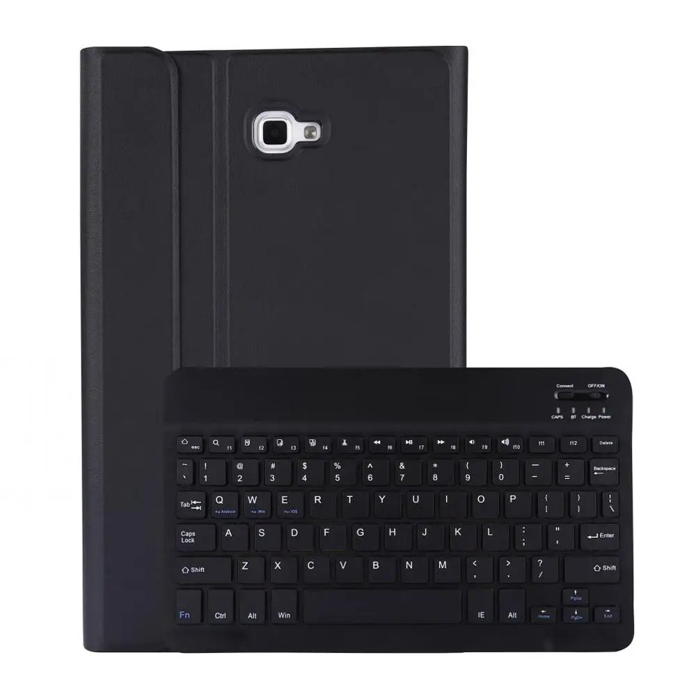 Black with Black Чехол для Samsung Galaxy Tab A A6 10,1 крышка тонкая клавиатура Bluetooth кожаный чехол для T580 T585 SM-T580 SM-T585 чехол Funda - Цвет: Black with Black