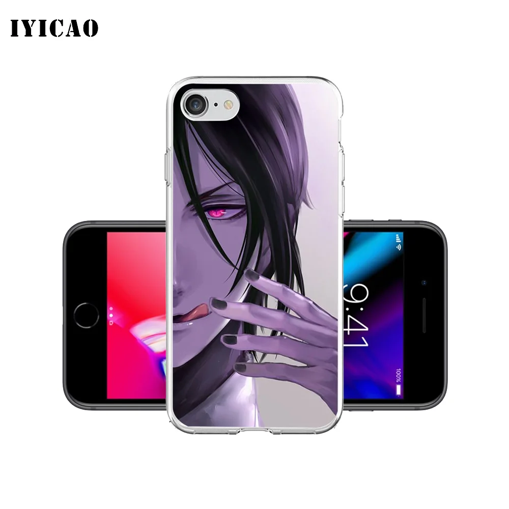 IYICAO Черный Дворецкий Себастиан Мягкий силиконовый чехол для телефона iPhone X XR XS MAX 6