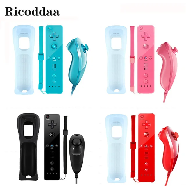 2 в 1 Беспроводной геймпад Для Nintendo Wii дистанционного пульта джойстик + Nunchuck с