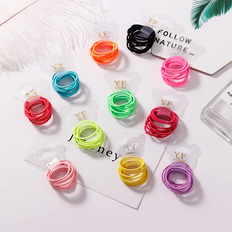 New 20PCS=10 Rubber Bands 10 Hairpins Girls Colorful Elastic Hair Band Ponytail Holder Scrunchies Headband Kids Accessories | Детская