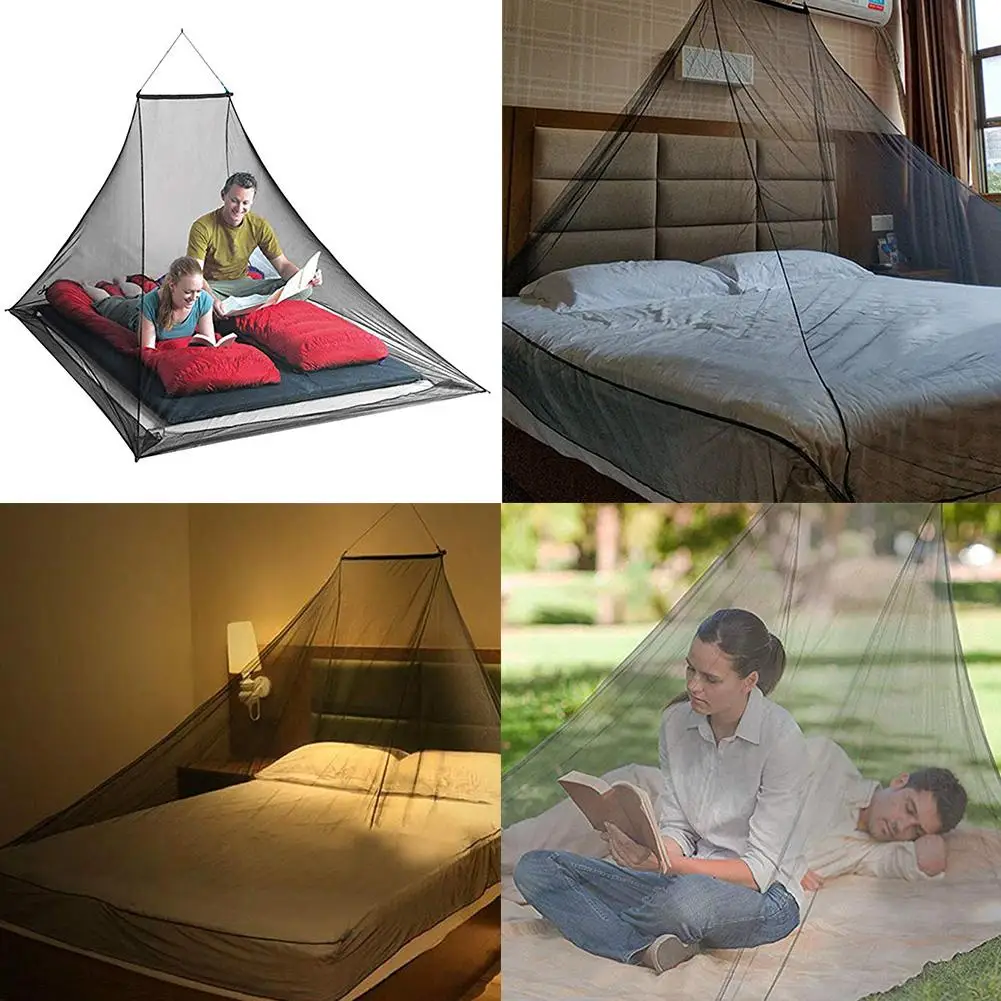 Mosquito Net Pyramide for 2/1 person Bed Tent Nylon Head Lightweight Foldable Portable Outdoor Gear Camping Fishing Accessories | Спорт и