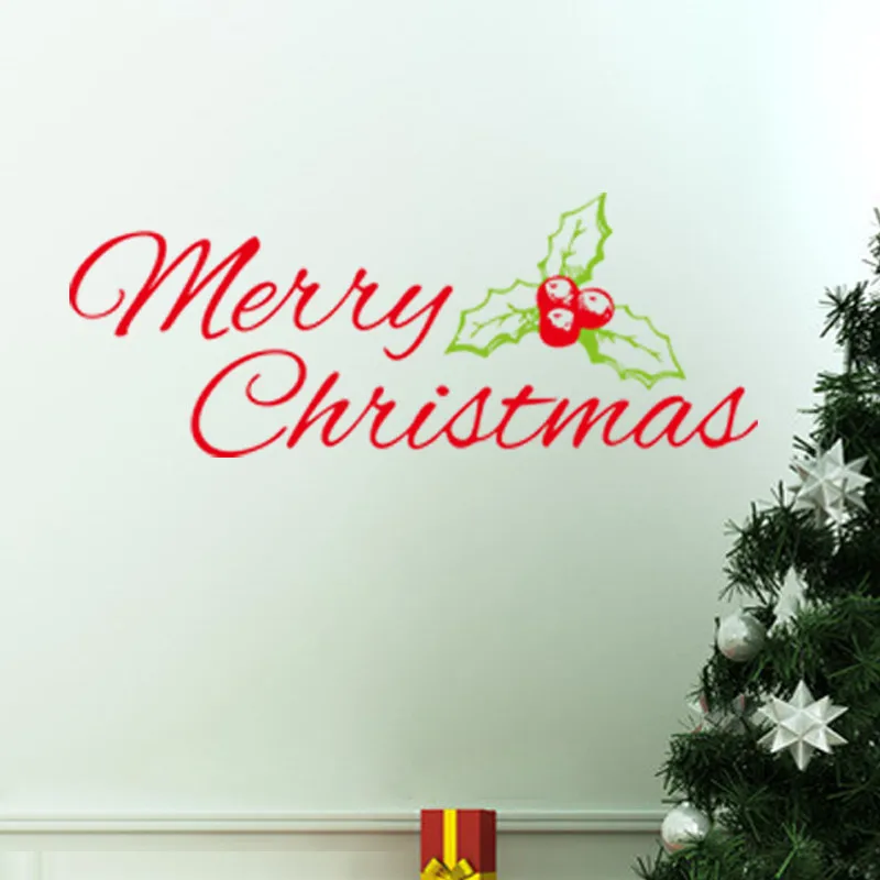 Новинка 2019 веселые рождественские наклейки на стену для магазина офисные