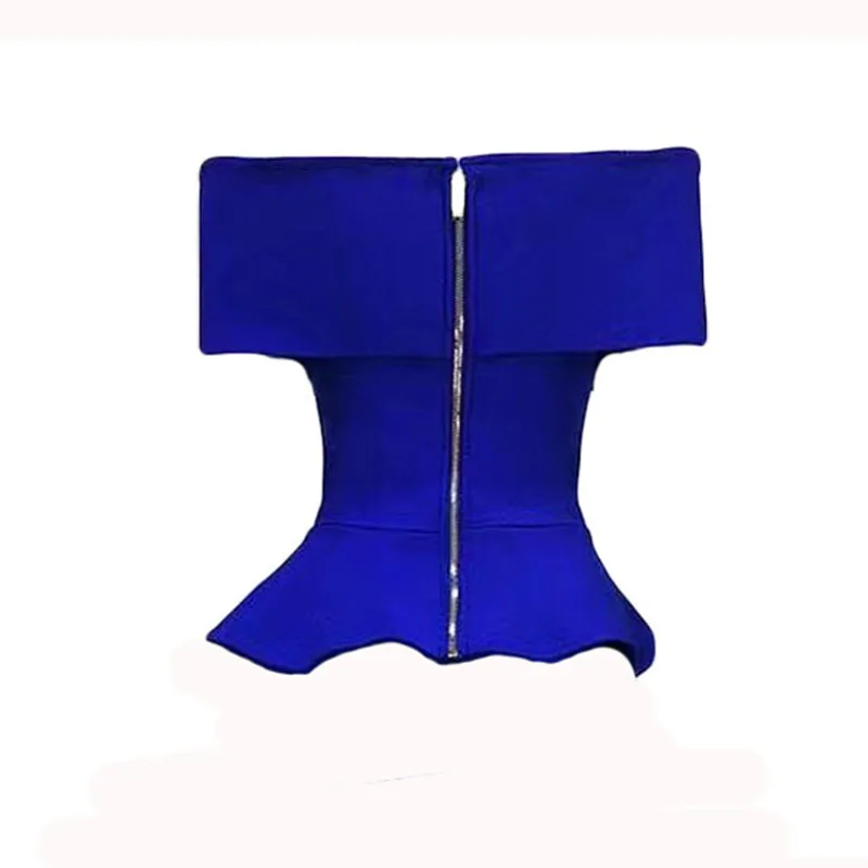 Женский однотонный топ с рюшами модный привлекательный бандажный синего черного