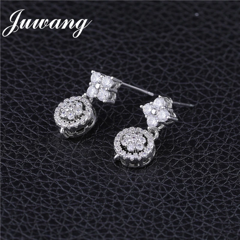 

JUWANG 3PCS Zircon Wedding Jewelry Sets Bracelet Earrings Necklace Set Crystal Bridal Jewellery Ethiopian Jewelry Parure
