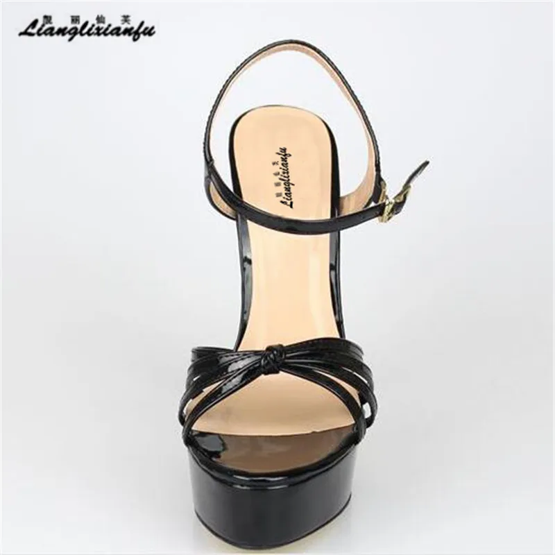 LLXF zapatos mujer летние туфли на платформе шпильке босоножки тонком высоком каблуке 16