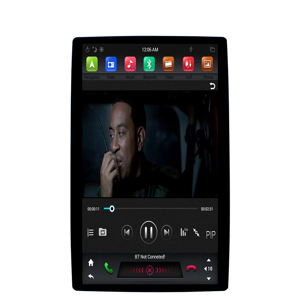Автомобильный навигатор с GPS dvd вертикальным экраном 12 8 дюйма в стиле tesla 2 din Android 1