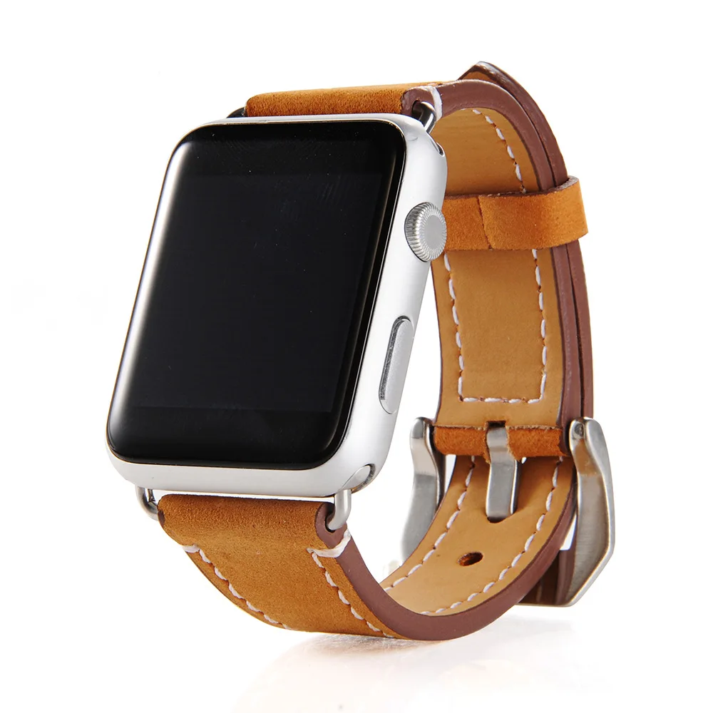 Натуральная кожа Смотреть band ремни для apple watch series 1 2 3 iwatch ремешки большой пряжкой