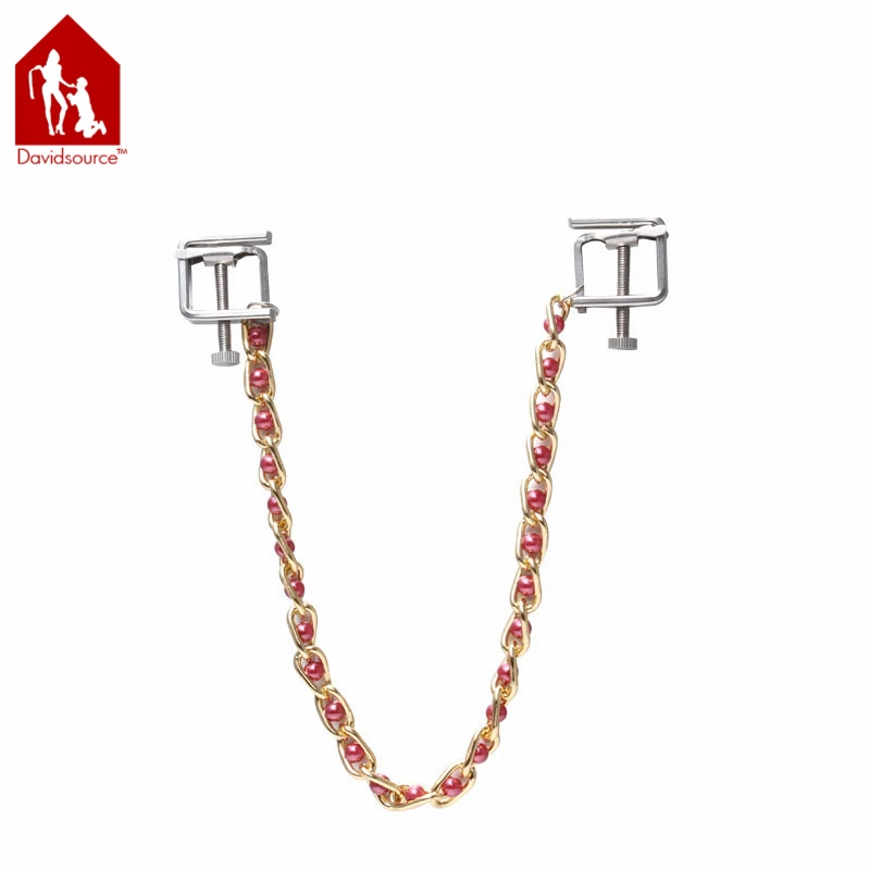 Davidsource Украшенные цепочкой нержавеющего металла Соски прищепка Зажимы сиськи