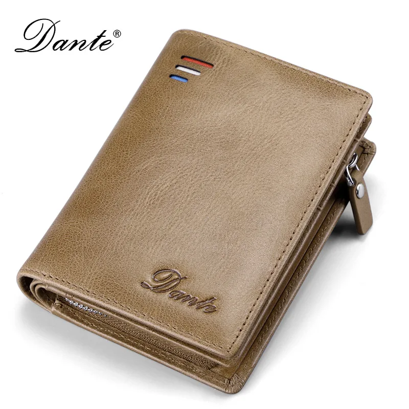 Dante Korea Fashion New arrival oil wax leather men wallets short purse multi-function wallet coin XF355 | Багаж и сумки