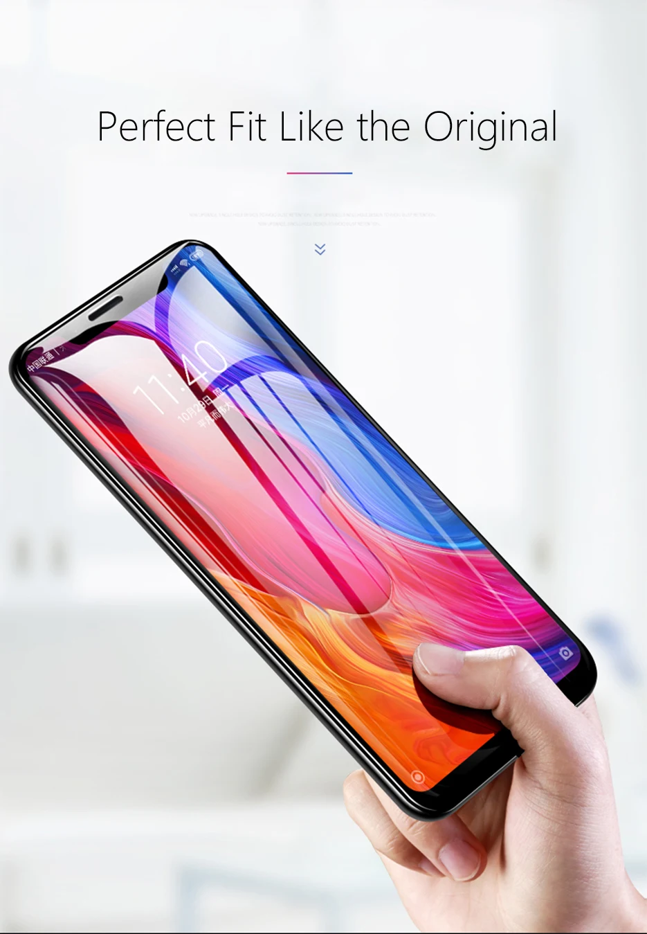 Защитное стекло для экрана CHYI с изогнутым стеклом для Xiaomi Mi 8 с полным клеем, лучшее олеофобное покрытие для Xiaomi Mi