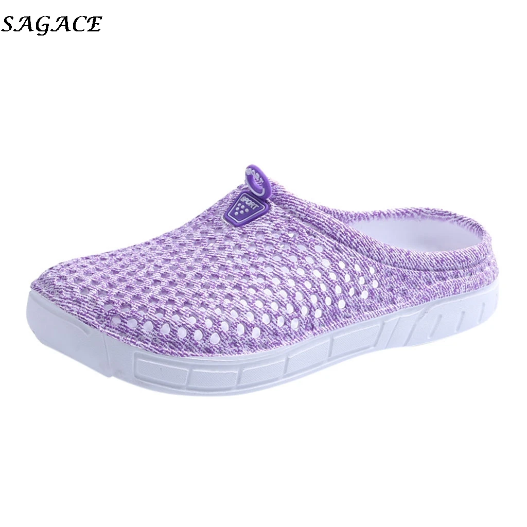 Шлепанцы SAGACE женские летние сетчатые дышащие Нескользящие плоская подошва