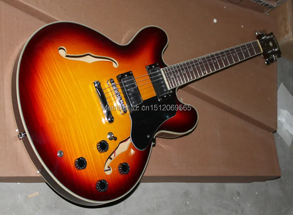 : free shipping top Quality AAA+ Red sunshine Les ES 335 paul Electric Guitar guitarra | Спорт и развлечения