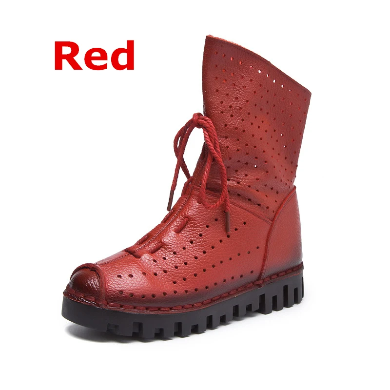 red DONGNANFENG/Женская обувь на плоской подошве; обувь из натуральной свиной кожи на шнуровке; нескользящая обувь; Размеры 35-40 JMG-7205 - Цвет: red