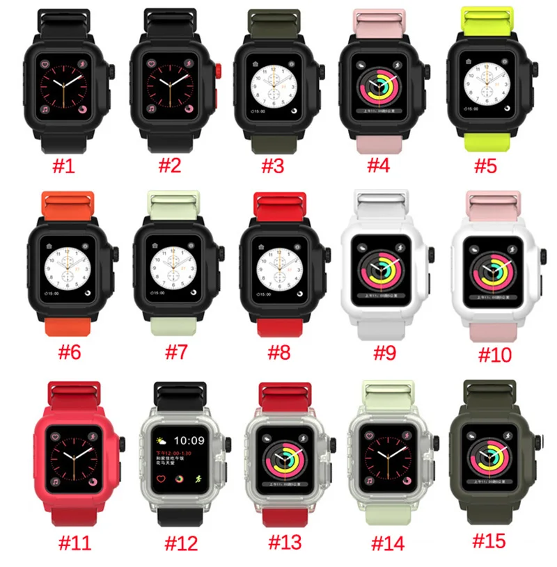 Laforuta водонепроницаемый чехол для Apple Watch 4 с силиконовым ремешком 44 мм 40 мм iWatch ремешок ударопрочный бампер крышка спортивный ремешок полосы