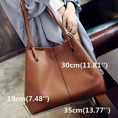 Women Two Pirces Handbags PU Leather Shoulder Messenger Bag Tote Purse Handbag Crossbody Satchel HOT | Багаж и сумки